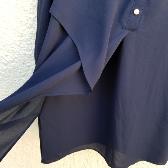 Chico's navy popover tunic blouse with layered detail size 0 or small - Picture 5 of 10